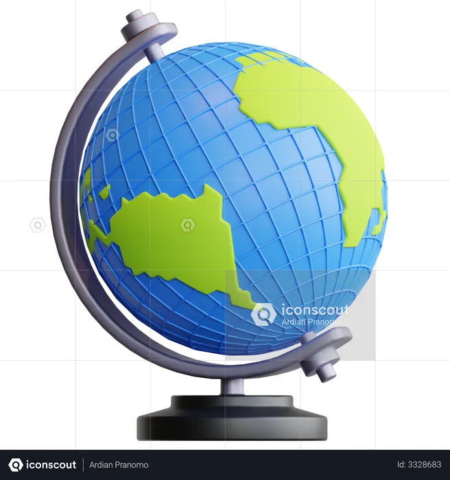 Geographic Globe  3D Illustration