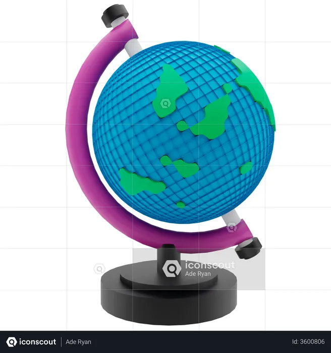 Geographical Globe  3D Illustration