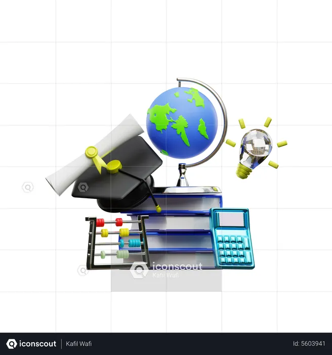 Geography Study  3D Illustration