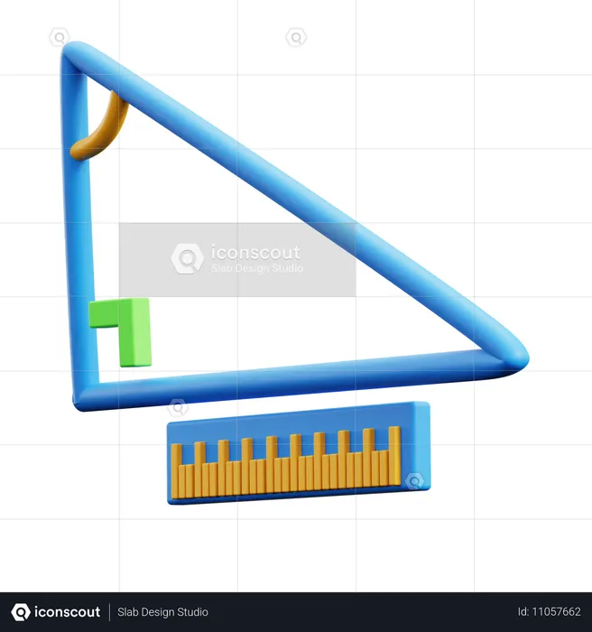 Geometria triângulo e régua  3D Icon