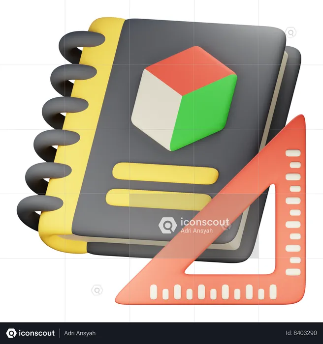 Geometric Book  3D Icon