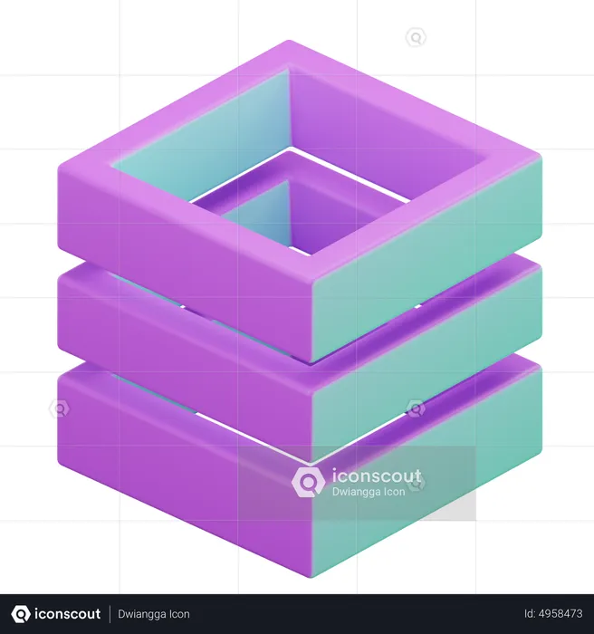 Geometric Cube  3D Icon