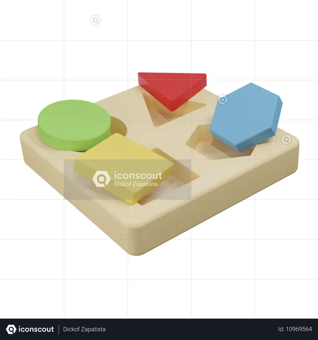 Geometric Shapes Puzzle Board  3D Icon