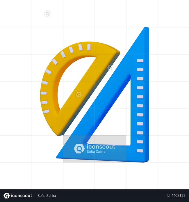 Geometrielineale  3D Illustration