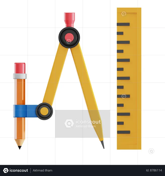 Geometry Compass  3D Icon