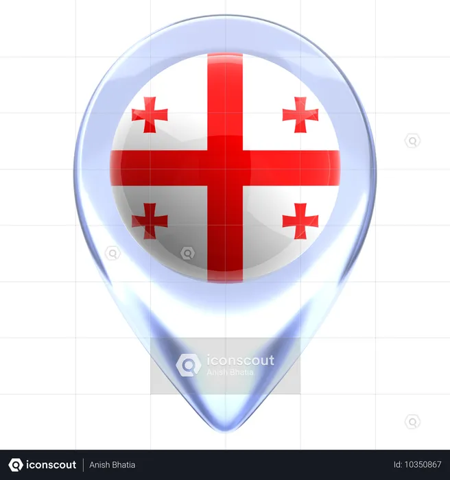 Georgia Flag 3D Icon