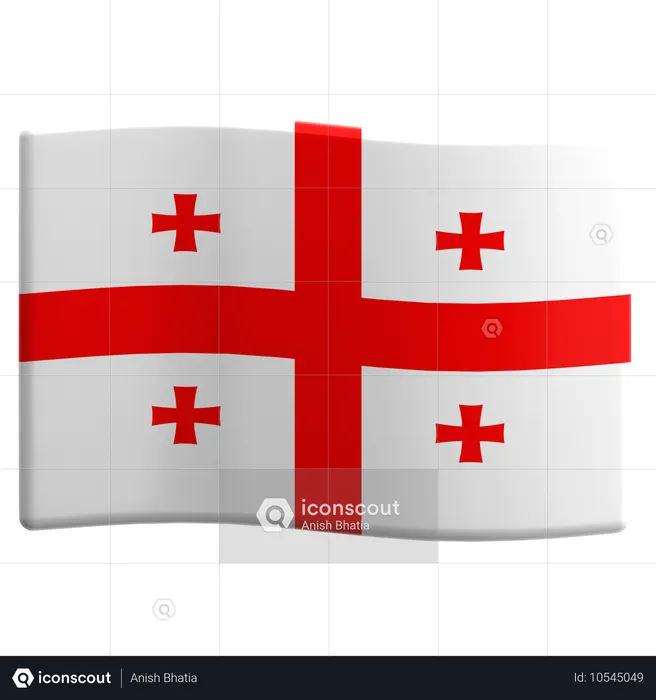 Georgia Flag 3D Icon