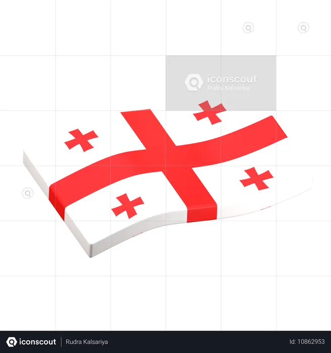 Georgia Flag 3D Icon