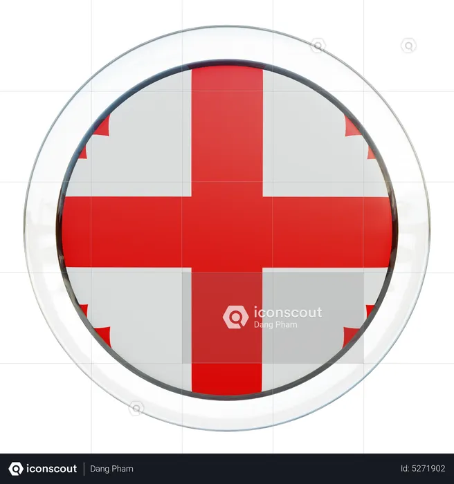 Georgia Round Flag Flag 3D Icon