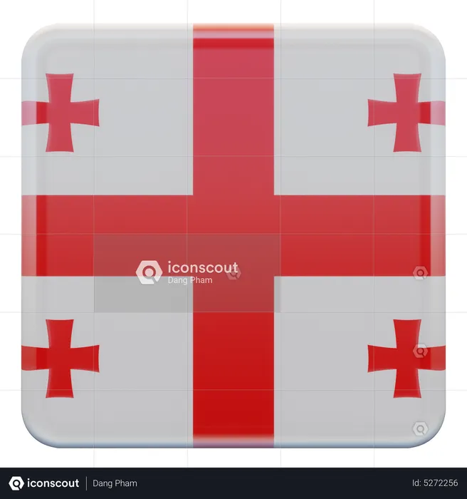 Georgia Square Flag Flag 3D Icon