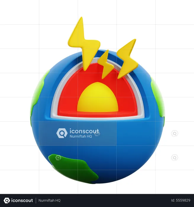 Geothermal Energy  3D Icon