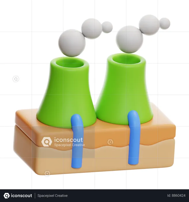 Geothermal Energy  3D Icon