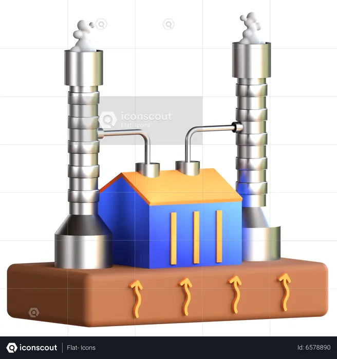 Geothermal Energy  3D Icon