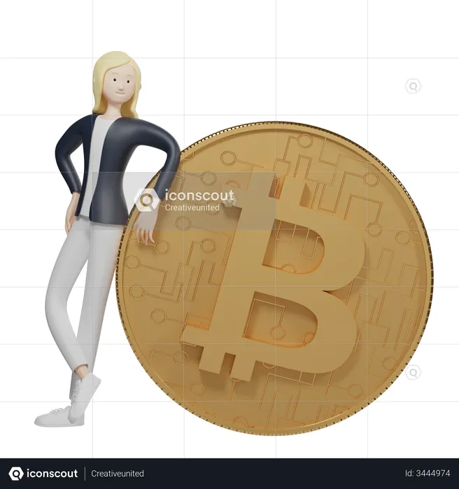 Gerenciador de bitcoins  3D Illustration