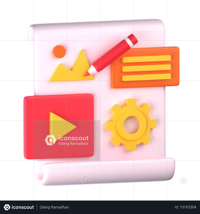 Gerenciamento de conteúdo  3D Icon