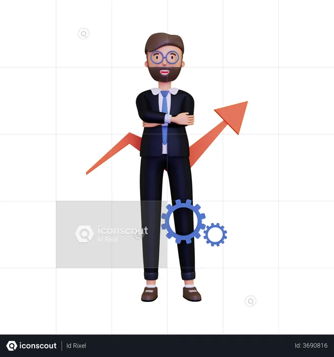 Gestão de crescimento de negócios  3D Illustration