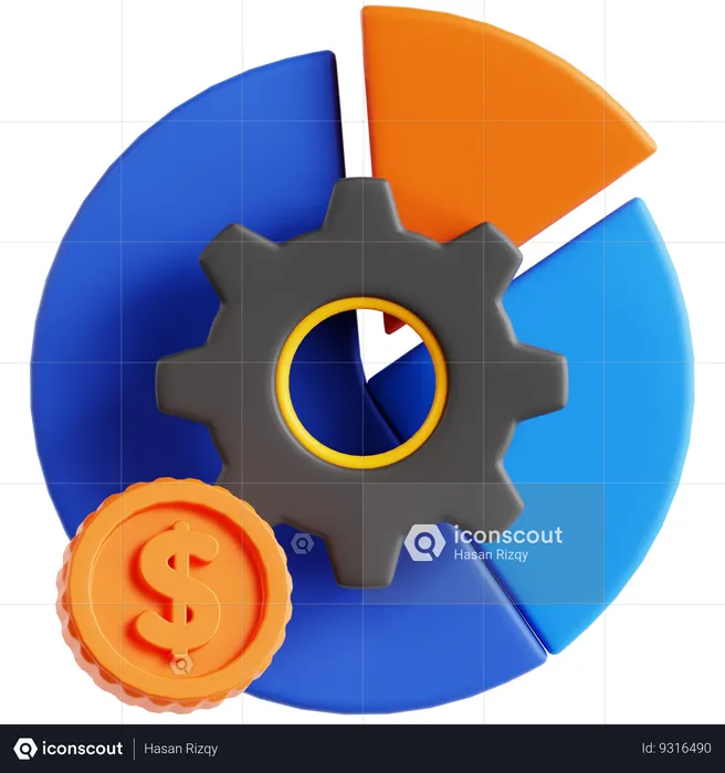 Administração de orçamento  3D Icon