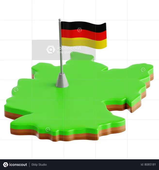 German Map  3D Icon