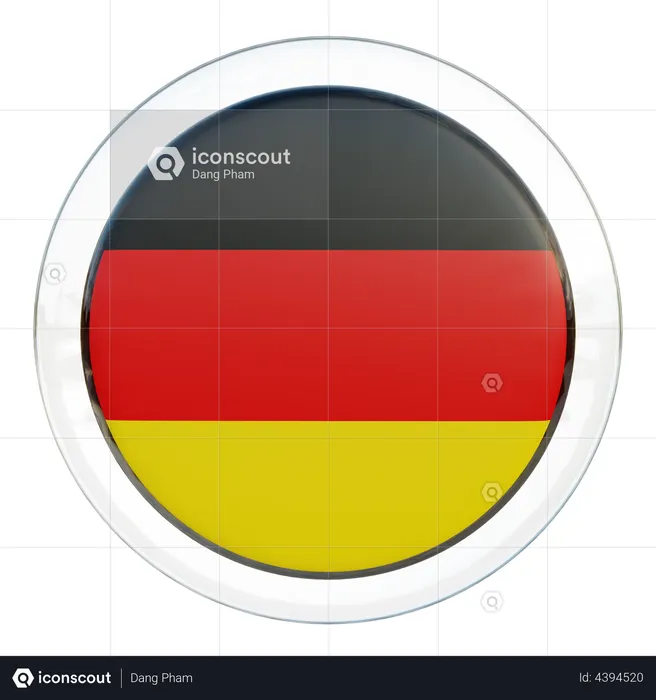 Germany Flag Glass Flag 3D Illustration