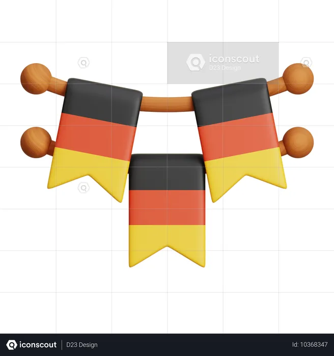 Germany Garland Flag  3D Icon