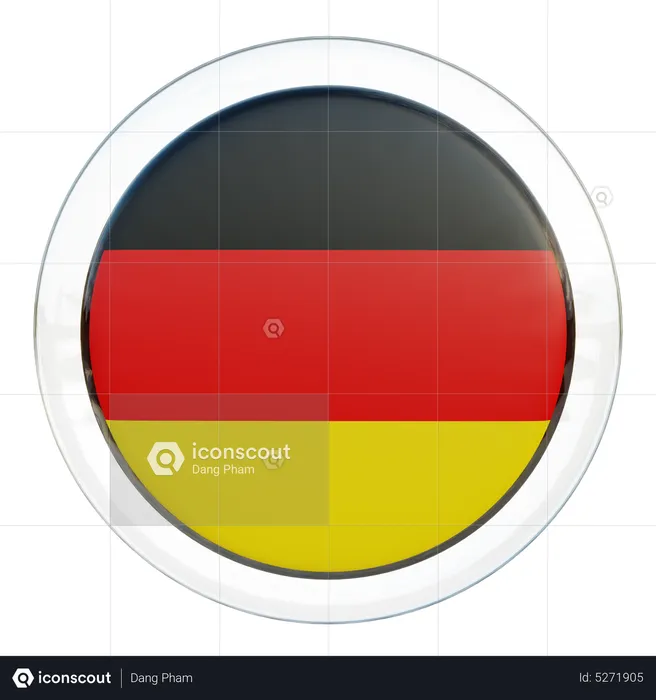 Germany Round Flag Flag 3D Icon