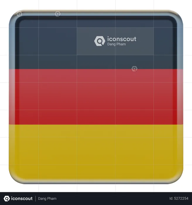 Germany Square Flag Flag 3D Icon