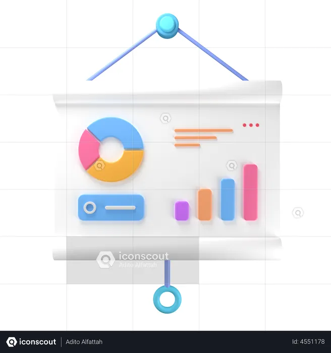 Präsentation zur Geschäftsanalyse  3D Illustration