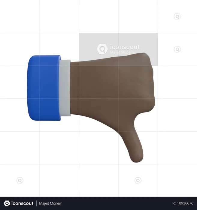 Geschäftsmann hand daumen runter handrücken braune hand Emoji 3D Icon