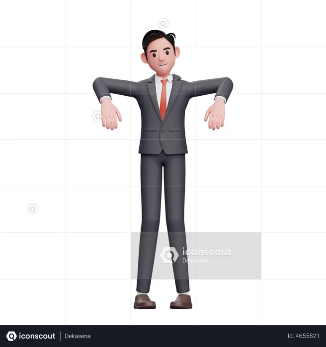 Geschäftsmann im formellen Anzug Marionette pose  3D Illustration