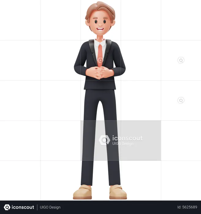 Geschäftsmann mit verschränkten Armen pose  3D Icon