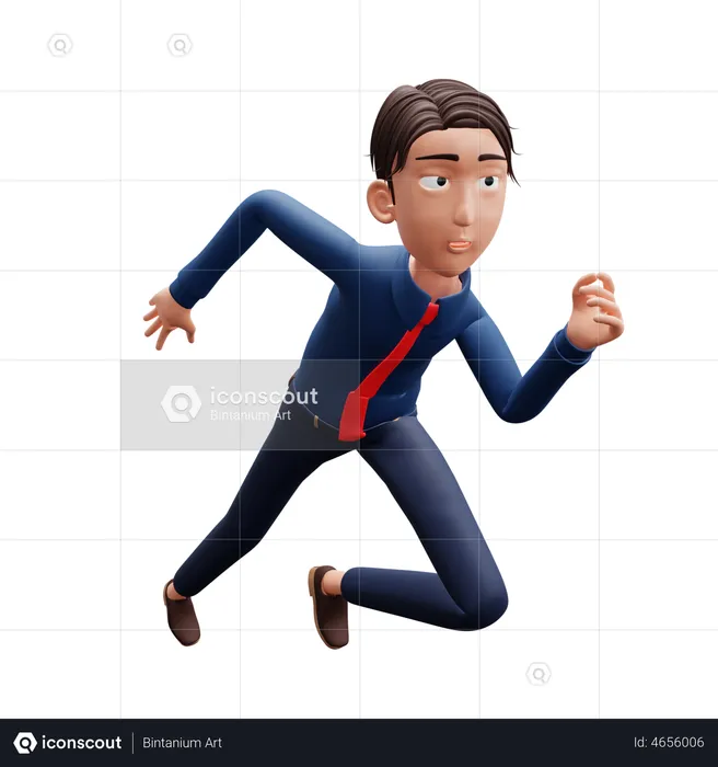 Geschäftsmann Sprint  3D Illustration