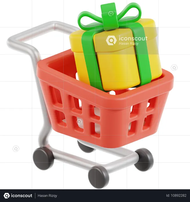 Geschenkbox im Trolley  3D Icon