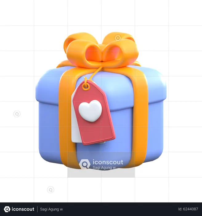 GESCHENKBOX MIT ETIKETT  3D Icon