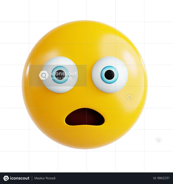 Geschockter Emoji Emoji 3D Icon