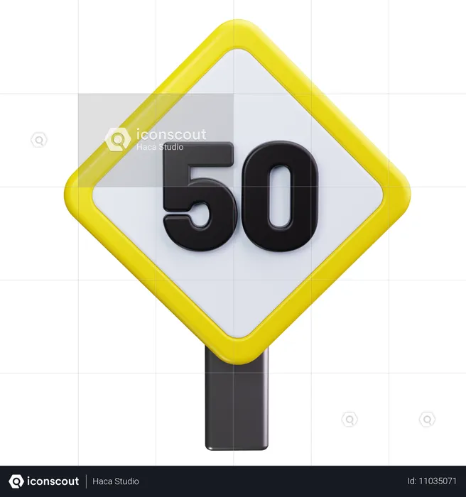 Geschwindigkeitsbegrenzung  3D Icon