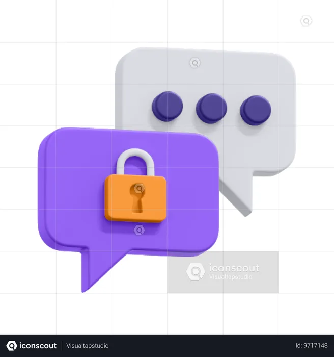 Gesicherter Chat  3D Icon