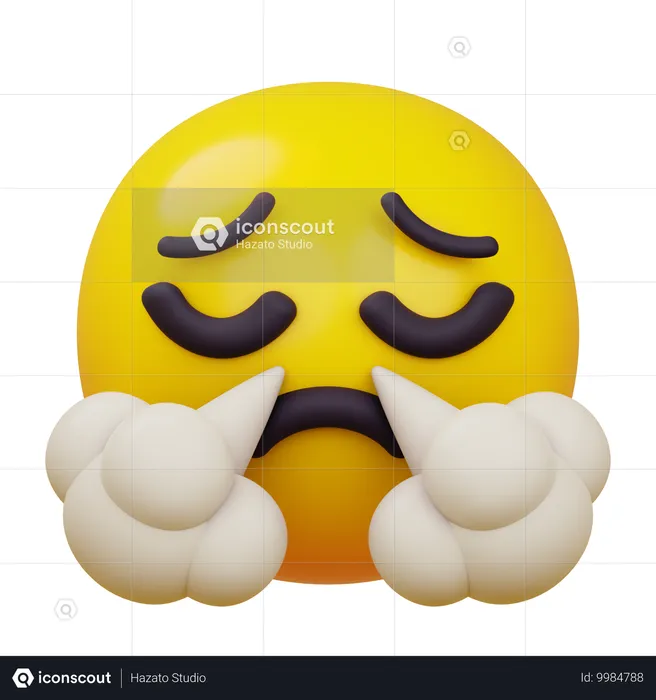 Gesicht mit Dampf aus der Nase Emoji 3D Icon