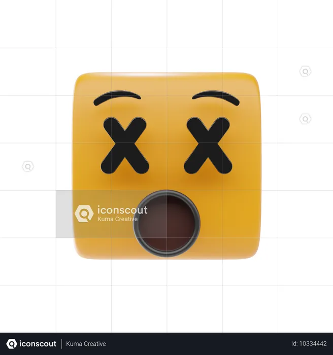 Gesicht mit durchgestrichenen Augen Emoji 3D Icon