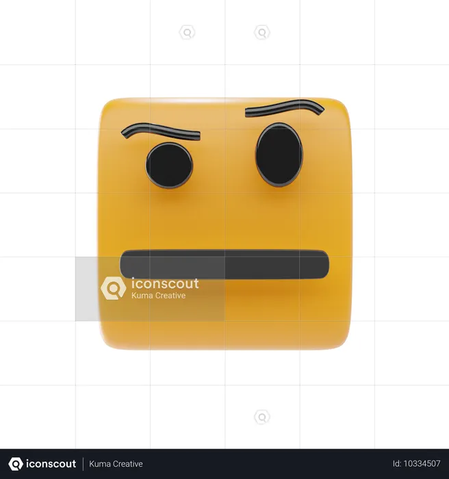 Gesicht mit hochgezogener Augenbraue Emoji 3D Icon