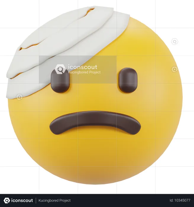 Gesicht mit Kopfverband Emoji 3D Icon