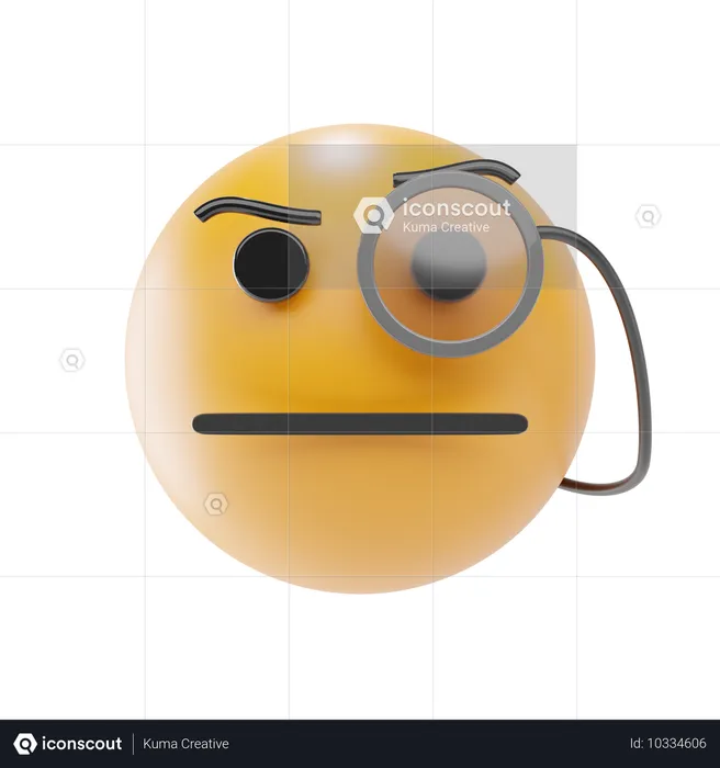 Gesicht mit Monokel Emoji 3D Icon