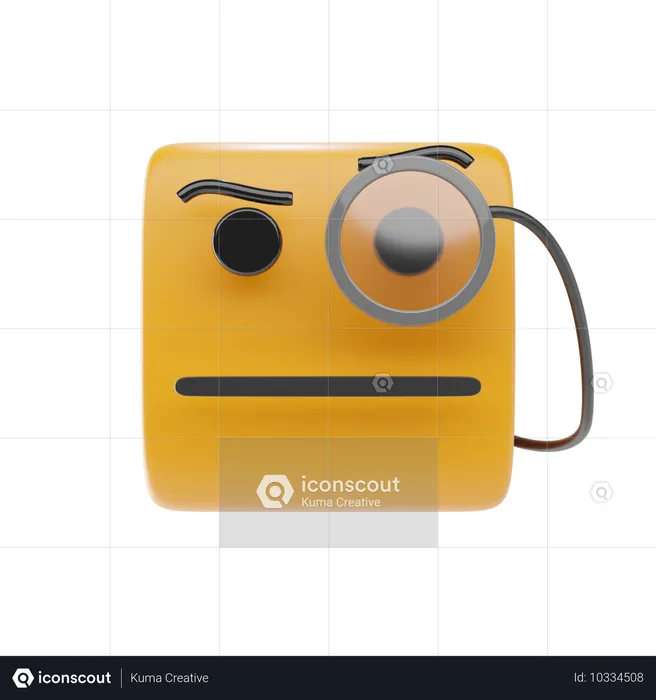 Gesicht mit Monokel Emoji 3D Icon