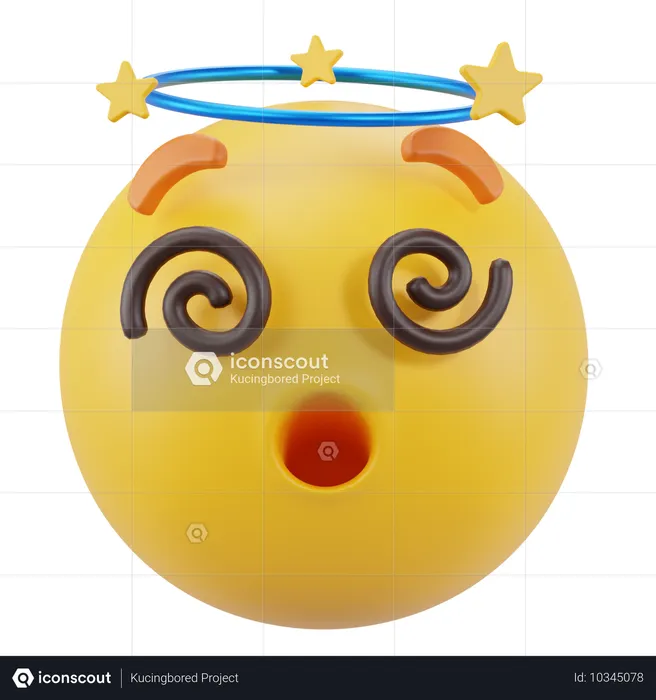 Gesicht mit spiralförmigen Augen Emoji 3D Icon