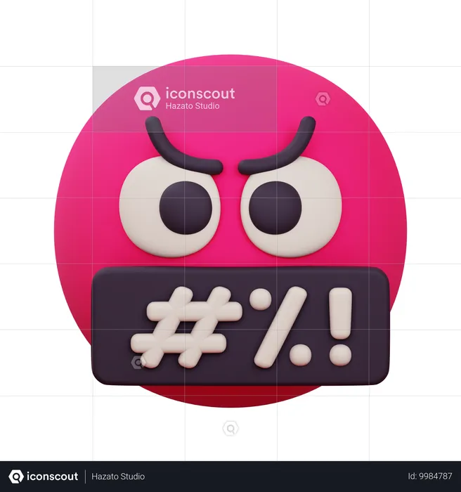 Gesicht mit Symbolen auf dem Mund Emoji 3D Icon