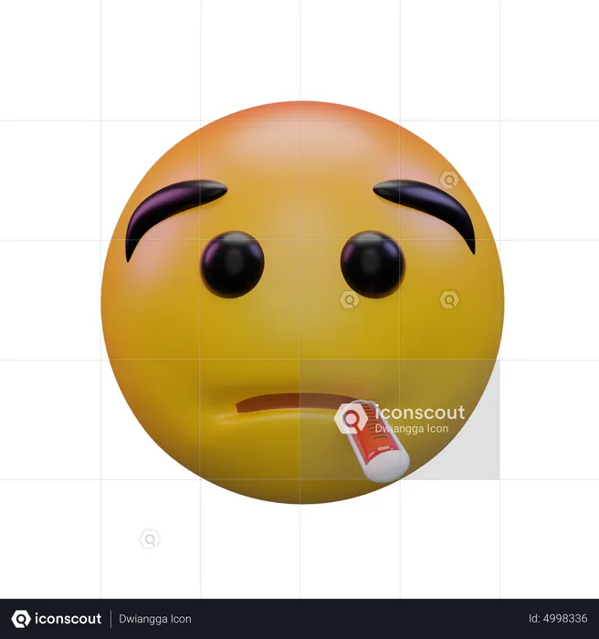 Gesicht mit Thermometer Emoji 3D Icon