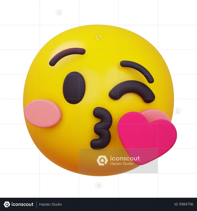 Gesicht wirft einen Kuss zu Emoji 3D Icon