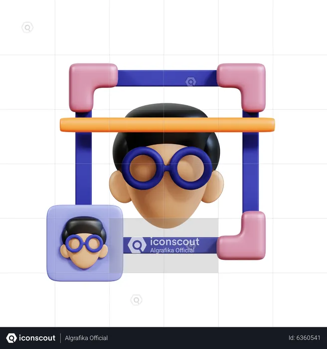 Gesichtserkennung  3D Icon