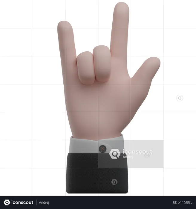 Geste de la main gestes de la main de chèvre  3D Icon