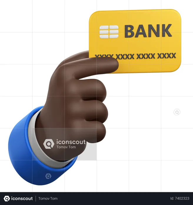 Geste de la main avec carte bancaire  3D Icon