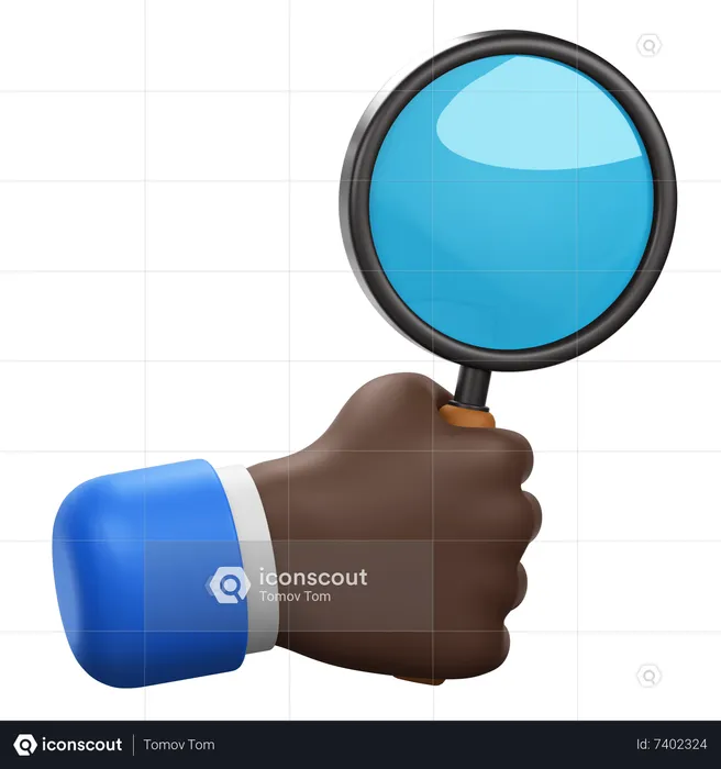 Geste de la main avec loupe  3D Icon